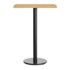 Mesa de interior de madera maciza rectangular Bennett de Flash Furniture con base de hierro fundido redonda de 18 pulgadas, resistente a la oxidación y con altura de barra