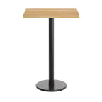 Mesa de interior de madera maciza rectangular Bennett de Flash Furniture con base de hierro fundido redonda de 18 pulgadas, resistente a la oxidación y con altura de barra