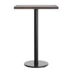 Mesa de interior de madera maciza rectangular Bennett de Flash Furniture con base de hierro fundido redonda de 18 pulgadas, resistente a la oxidación y con altura de barra