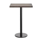 Mesa de interior de madera maciza rectangular Bennett de Flash Furniture con base de hierro fundido redonda de 18 pulgadas, resistente a la oxidación y con altura de barra