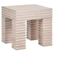 Crestview Collection Square Cream Solid Wood Accent_End Table