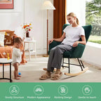 Mecedora planeadora moderna tapizada de Teddy con respaldo alto, silla de lectura para guardería, dormitorio, sala de estar