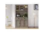 71 Wood Kitchen Pantry Storage Cabinet, Freestanding Buffet Hutch with Microwave Stand, Coffee Bar, 2 Drawers, 5 Doors & Shelves for Dining Room