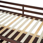 Cama alta de tamaño completo con 7 cajones, 2 estantes y escritorio, construcción sólida