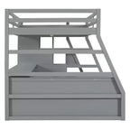 Cama alta de tamaño completo con 7 cajones, 2 estantes y escritorio, construcción sólida