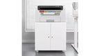 Soporte metálico para impresora con almacenamiento, archivador móvil con ruedas con puertas y estante ajustable, mesa moderna para impresora con ruedas