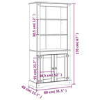 Mueble Auxiliar Marrón Madera Maciza de Pino 80x40x170 cm