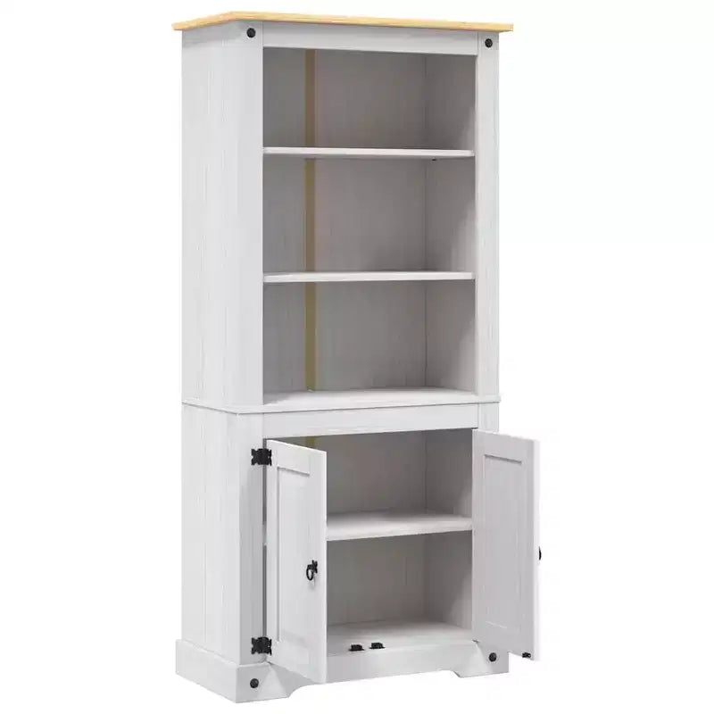 Mueble Auxiliar Marrón Madera Maciza de Pino 80x40x170 cm