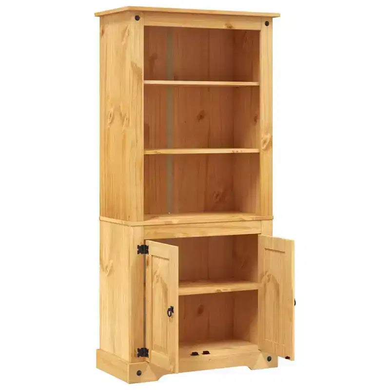 Mueble Auxiliar Marrón Madera Maciza de Pino 80x40x170 cm