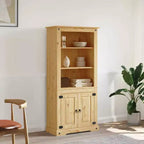 Mueble Auxiliar Marrón Madera Maciza de Pino 80x40x170 cm