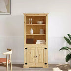 Mueble Auxiliar Marrón Madera Maciza de Pino 80x40x170 cm