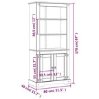 Mueble Auxiliar Marrón Madera Maciza de Pino 80x40x170 cm