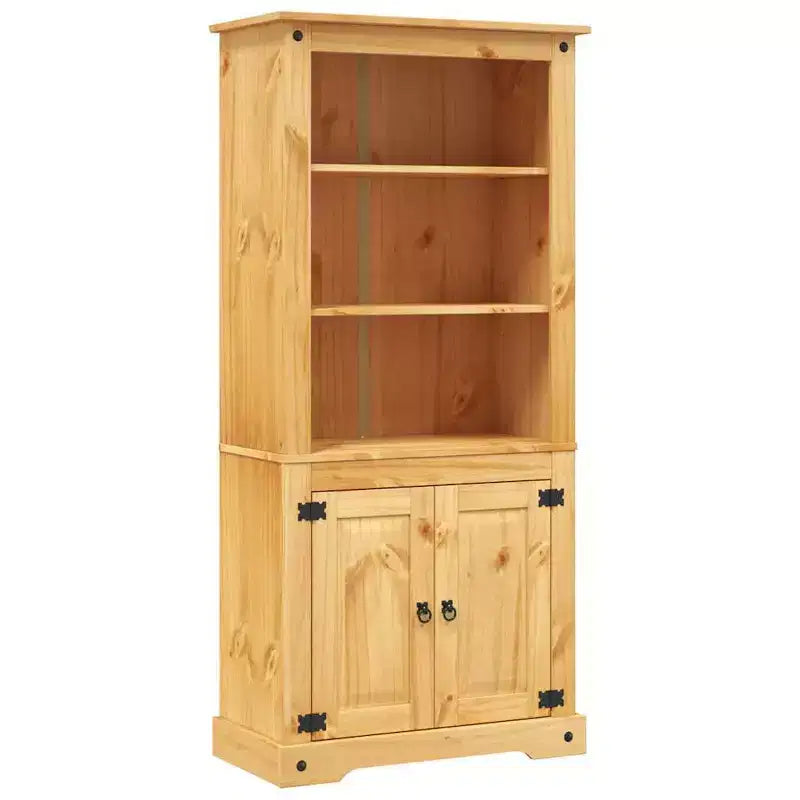 vidaXL Side Cabinet Brown Solid Pine Wood 31.5x15.7x66.9 in Side Cabinet