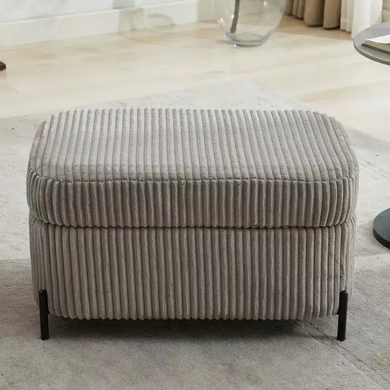 Banco otomano de almacenamiento de 30.3 pulgadas, banco otomano tapizado para los pies de la cama con almacenamiento oculto, otomana de pana para sala de estar, recibidor