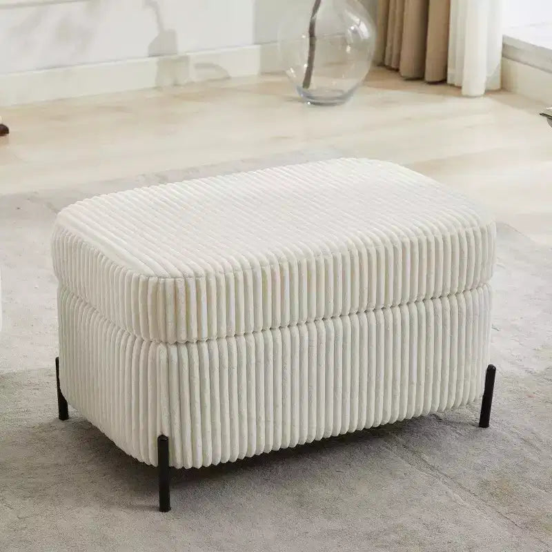 Banco otomano de almacenamiento de 30.3 pulgadas, banco otomano tapizado para los pies de la cama con almacenamiento oculto, otomana de pana para sala de estar, recibidor