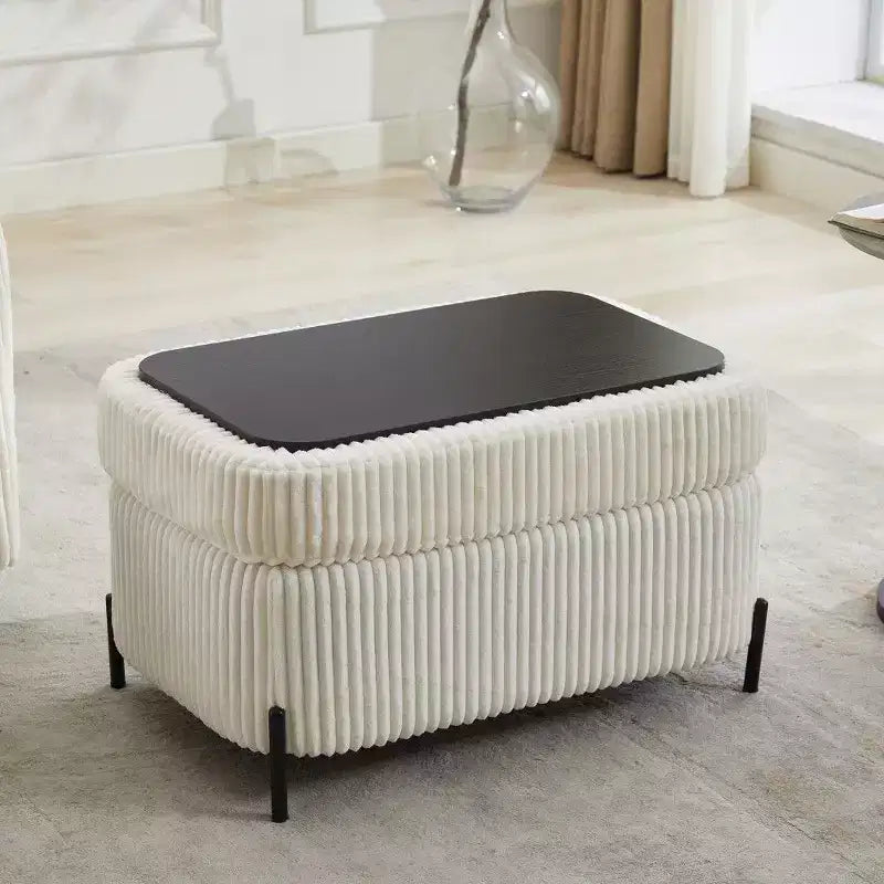 Banco otomano de almacenamiento de 30.3 pulgadas, banco otomano tapizado para los pies de la cama con almacenamiento oculto, otomana de pana para sala de estar, recibidor
