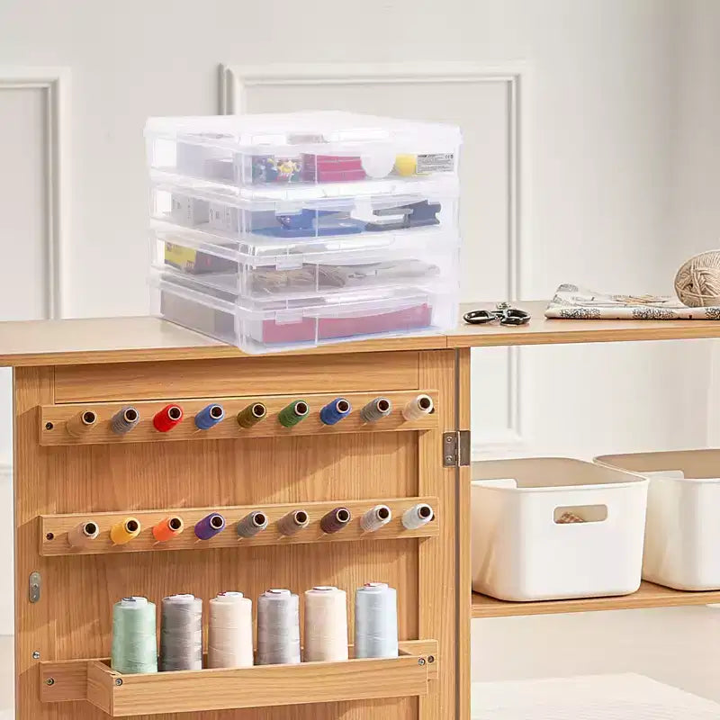 Almacenamiento de papel de álbum de recortes, Cajas de plástico apilables para juegos de mesa, Estuche transparente multiusos para documentos con esquinas redondeadas, Transparente
