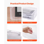 Almacenamiento de papel de álbum de recortes, Cajas de plástico apilables para juegos de mesa, Estuche transparente multiusos para documentos con esquinas redondeadas, Transparente