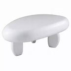Mesa de centro, diseño de guijarro asimétrico de 30 pulgadas, blanco de alto brillo
