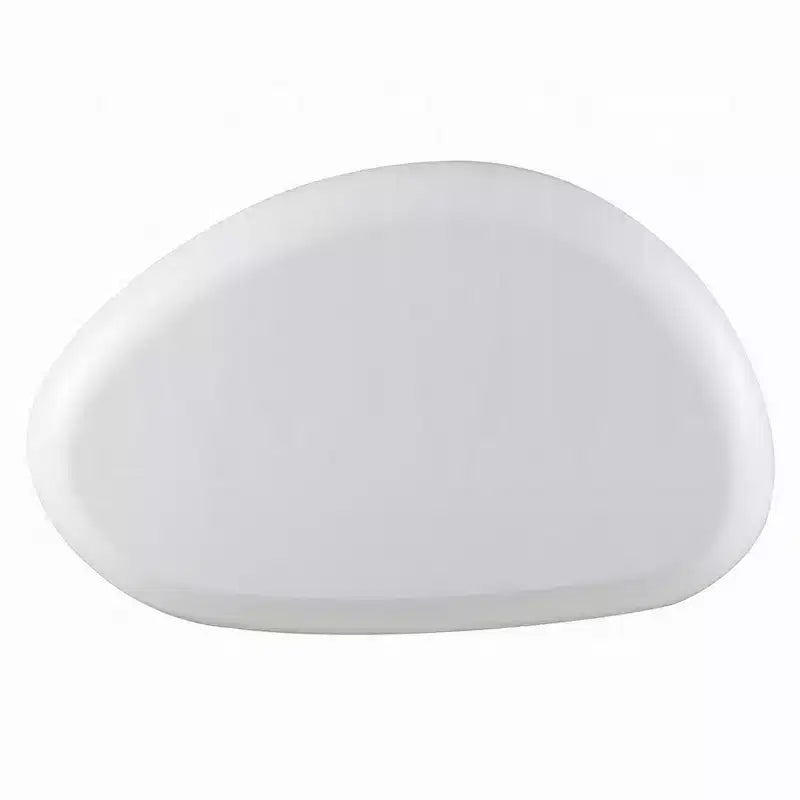 Mesa de centro, diseño de guijarro asimétrico de 30 pulgadas, blanco de alto brillo