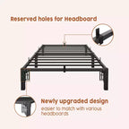 Base de cama metálica de alta resistencia, base de colchón resistente, fácil de montar sin ruido, no necesita somier para tamaño King, Queen, Full, Twin