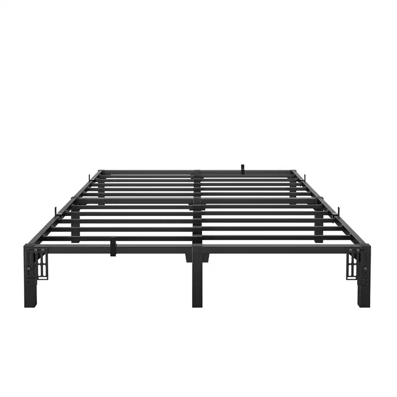 Base de cama metálica de alta resistencia, base de colchón resistente, fácil de montar sin ruido, no necesita somier para tamaño King, Queen, Full, Twin