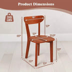 Silla de comedor de madera maciza con respaldo curvo y estructura de madera de caucho