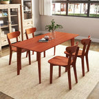 Silla de comedor de madera maciza con respaldo curvo y estructura de madera de caucho