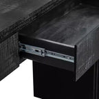 Mesa consola curvada con 2 cajones para recibidor, mesa de entrada minimalista de madera con almacenamiento para sala de estar