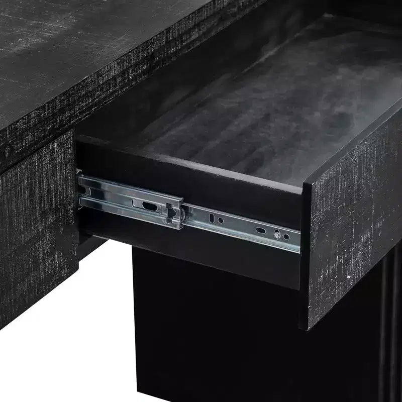 Mesa consola curvada con 2 cajones para recibidor, mesa de entrada minimalista de madera con almacenamiento para sala de estar