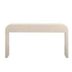 Mesa consola curvada con 2 cajones para recibidor, mesa de entrada minimalista de madera con almacenamiento para sala de estar