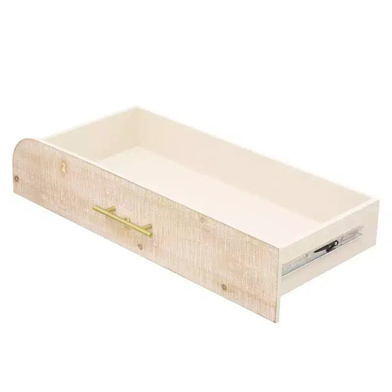 Mesa consola curvada con 2 cajones para recibidor, mesa de entrada minimalista de madera con almacenamiento para sala de estar