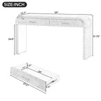 Mesa consola curvada con 2 cajones para recibidor, mesa de entrada minimalista de madera con almacenamiento para sala de estar