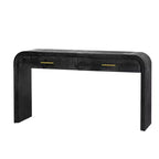 Mesa consola curvada con 2 cajones para recibidor, mesa de entrada minimalista de madera con almacenamiento para sala de estar