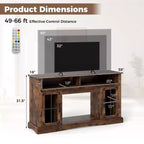 Mueble de TV con luces LED y control remoto, gabinetes de almacenamiento y estantes ajustables