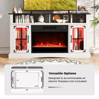 Mueble de TV con luces LED y control remoto, gabinetes de almacenamiento y estantes ajustables