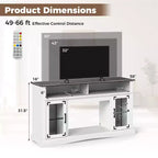 Mueble de TV con luces LED y control remoto, gabinetes de almacenamiento y estantes ajustables