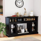 Mueble de TV con luces LED y control remoto, gabinetes de almacenamiento y estantes ajustables