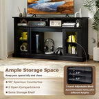Mueble de TV con luces LED y control remoto, gabinetes de almacenamiento y estantes ajustables