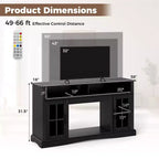 Mueble de TV con luces LED y control remoto, gabinetes de almacenamiento y estantes ajustables
