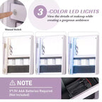 Armario joyero giratorio 360° con espejo, 3 modos de luz LED, con cerradura
