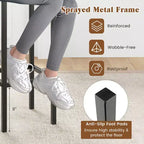 4 Taburetes de bar de 26 pulgadas con estructura de metal, reposapiés, sin respaldo, altura de mostrador, gris