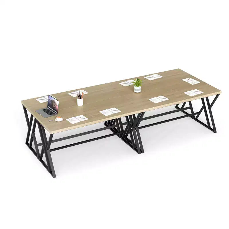 Costway 4PCS 59 Computer Desk Large Industrial Home Office Desk w/Heavy-duty Metal Frame