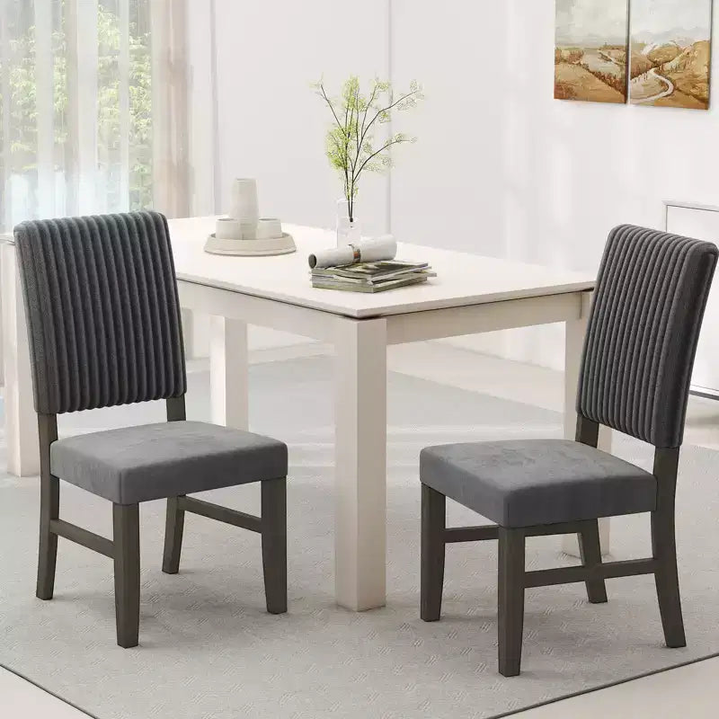 Silla de comedor 4 sillas tapizadas en tela de terciopelo de mediados de siglo modernas