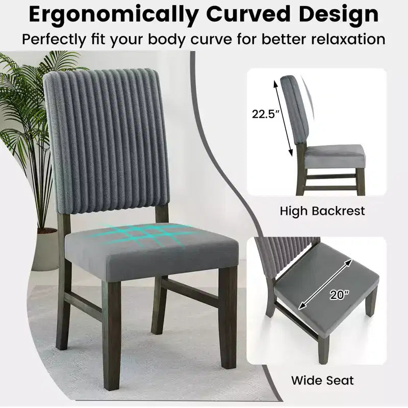 Silla de comedor 4 sillas tapizadas en tela de terciopelo de mediados de siglo modernas