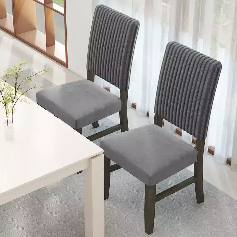 Silla de comedor 4 sillas tapizadas en tela de terciopelo de mediados de siglo modernas