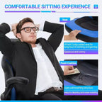 TUYOHW Ergonomic Gaming Chair,S-Shaped Backrest Office Chair with Rocking Mode & Adjustable Height,High Resilience Foam