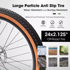 Mountain Bike 24 Inch Wheels, 21-Speed Mens Womens Trail Commuter City Mountain Bike High Carbon Steel Frame Disc Brakes