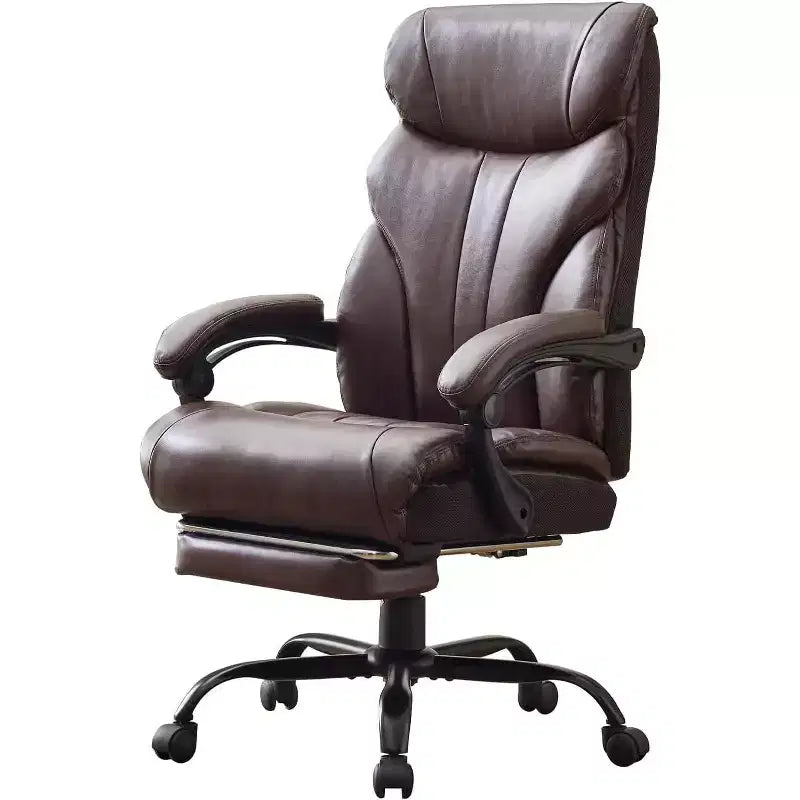 Silla de oficina ergonómica, silla de juego de PU, altura ajustable reclinable de 90 a 135 grados, respaldo con ruedas giratorias de 360 grados, capacidad de 350 libras para oficina