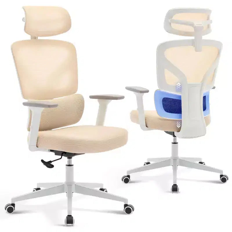 Silla de oficina ergonómica de respaldo alto Silla gamer de malla transpirable con soporte lumbar ajustable y reposabrazos 3D